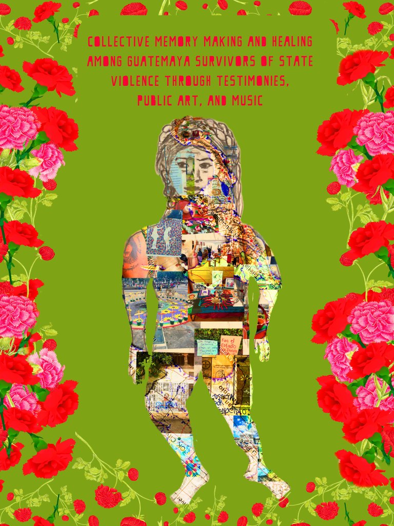 photo collage inside the outline of a woman